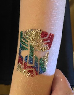 Transformer glitter tattoo in Shrewsbury